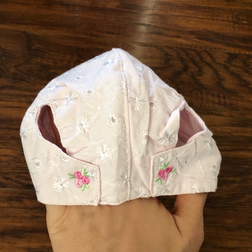 NEW Biscotti lace ruffle pink baby hat bonnet - Picture 3 of 3